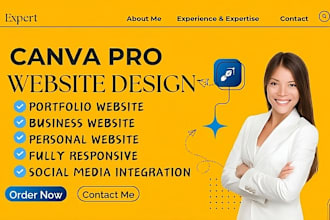 build custom business website design canva portfolio website