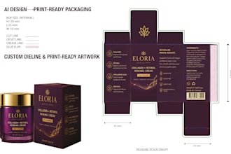 create custom packaging dieline and box template for print