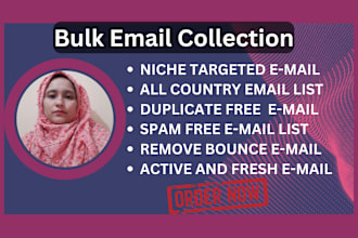 collect niche targeted active and valid bulk email list