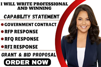 do rfp rfq grants bid proposal writing government contract capability statement