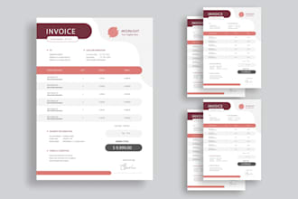 expertly design an invoice price list quotation letterhead in canva and excel