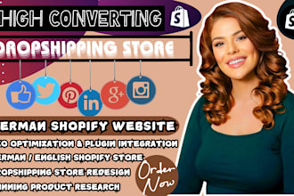 build german shopify dropshipping store, shopify dropshipping website