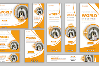 design web banner kit, ads, hero images, header, and slider