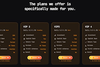 create a secure and modern investment website with referral system