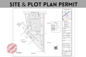 draw site plan plot plan for city permit in 24hrs