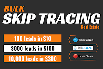 do bulk skip tracing and real estate llc lead generation