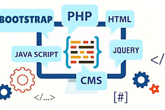 write HTML5, CSS, bootstrap, PHP, javascript, jquery script