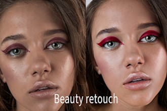 high end skin beauty photo retouching and editing