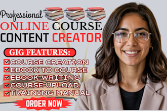 create ebook, online course content, teachable course creation, coaching program