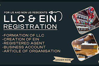 register US llc company for non USA residents business registration ein number
