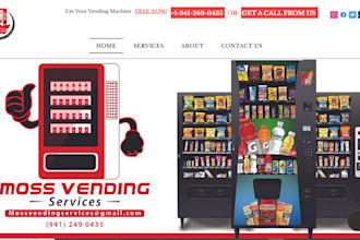 design vending machine website for vending machine business to generate leads