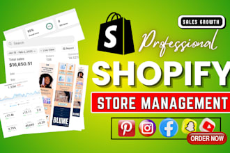 manage shopify store, shopify virtual assistant, shopify manager or sales expert
