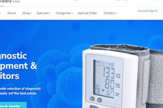build medical equipment shopify store healthcare website medical supply store
