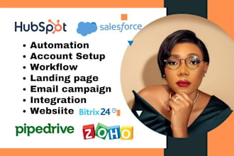 hubspot, salesforce, zoho, pipedrive, bitrix24 integration, management