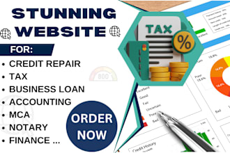 design a stunning credit repair website, tax preparation, mca