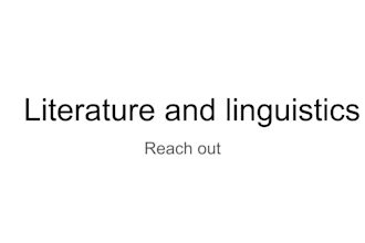help you with literature and linguistics
