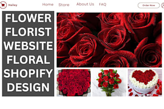 design  flower website florist shopify floral dropshipping store