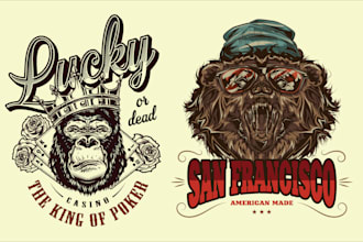 make esports mascot logo, monkey, gorilla, tattoo, king