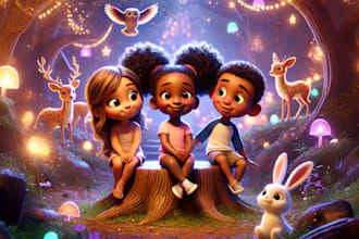 draw children story book illustration