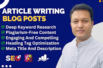 write articles blog posts and content upload as a VA