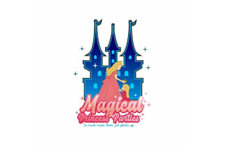 luxurious fun princess party logo