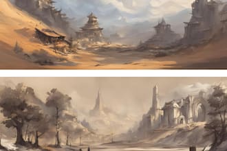 draw awesome environment concept art