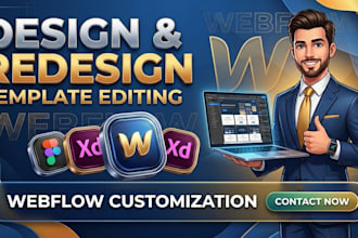 do design, redesign webflow website, edit templates