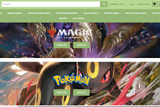 design profitable pokemon website tcg trading card shopify store pokemon store