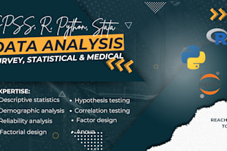 do survey, statistical  and medical data analysis in spss, r, python, stata