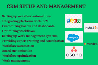 setup monday crm, monday automation, zoho crm, crm expert, hubspot crm