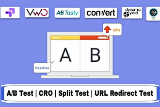 develop and build ab test with vwo, convert, optimizely etc