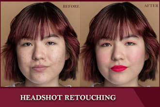 professionally retouch headshot, portrait, beauty and edit images