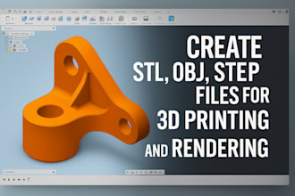 model 3d printable parts and deliver stl, obj, step files