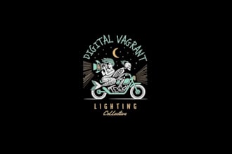 vintage surf skate style logo illustration feature film
