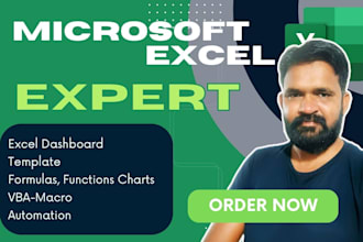 create excel spreadsheet formulas, vba macro, chart, graph, and dashboard