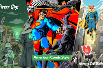 draw tshirt design in american comic or anime or manga style