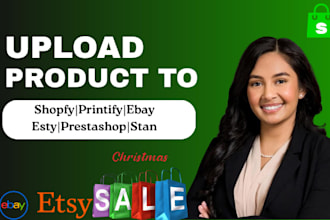 upload product on printify shopify, etsy, amazon, ebay, printful, wordpress, wix