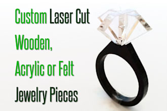 design custom sketch and cad drawing for laser cut wood, acrylic or felt jewelry