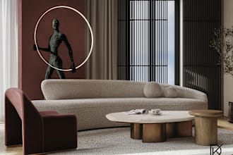 create 3d interior design and render by 3ds max