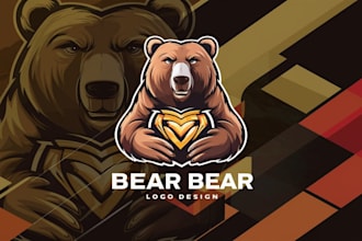 design an esports logo, wolf, tiger, eagle, bear, fox