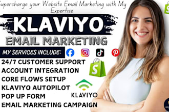 set up automated shopify klaviyo flows, email marketing campaigns for shopify