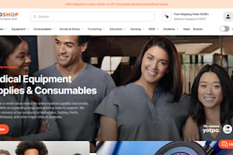 design medical equipment shopify store health medical supplies medical website