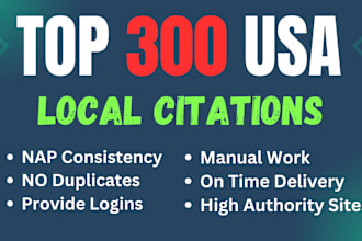 do top 300 USA local citations and directory submission