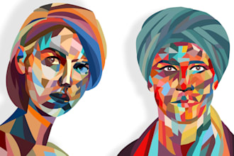 make unique cubism portrait and pop art