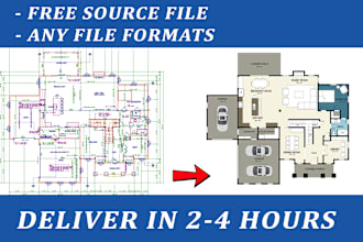 professionally redraw the 2d floor plan and siteplan