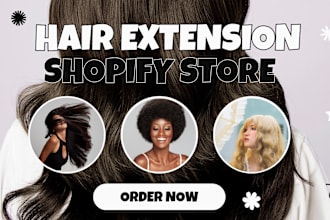 design shopify hair extension store, shopify hair extension website
