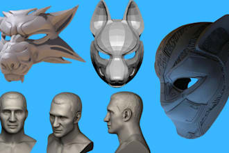 create 3d mask 3d helmet 3d armor 3d head bust sculpture 3d cosplay