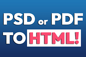 convert PSD figma xd PDF to HTML