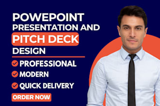 design,redesign investor pitch deck, powerpoint presentation and google slides