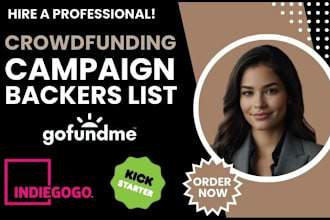 generate active crowdfunding backers list for kickstarter indiegogo gofundme